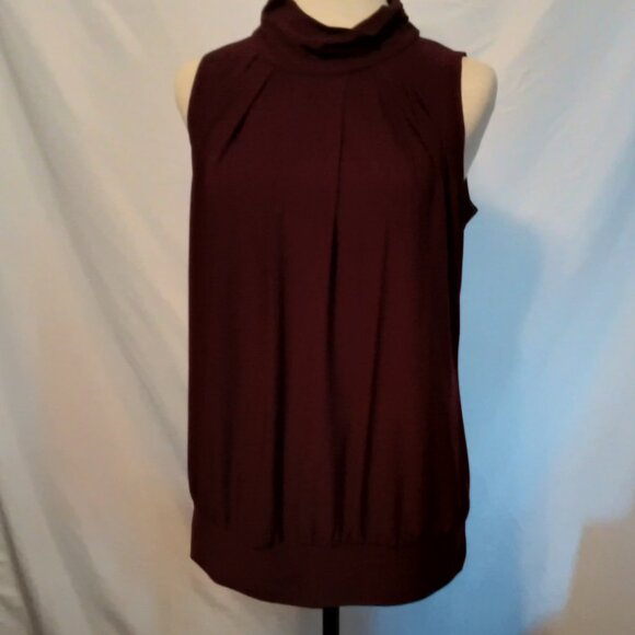 Perception Conception Womens Plum Blouse High Neck Tank Top - Picture 2 of 11